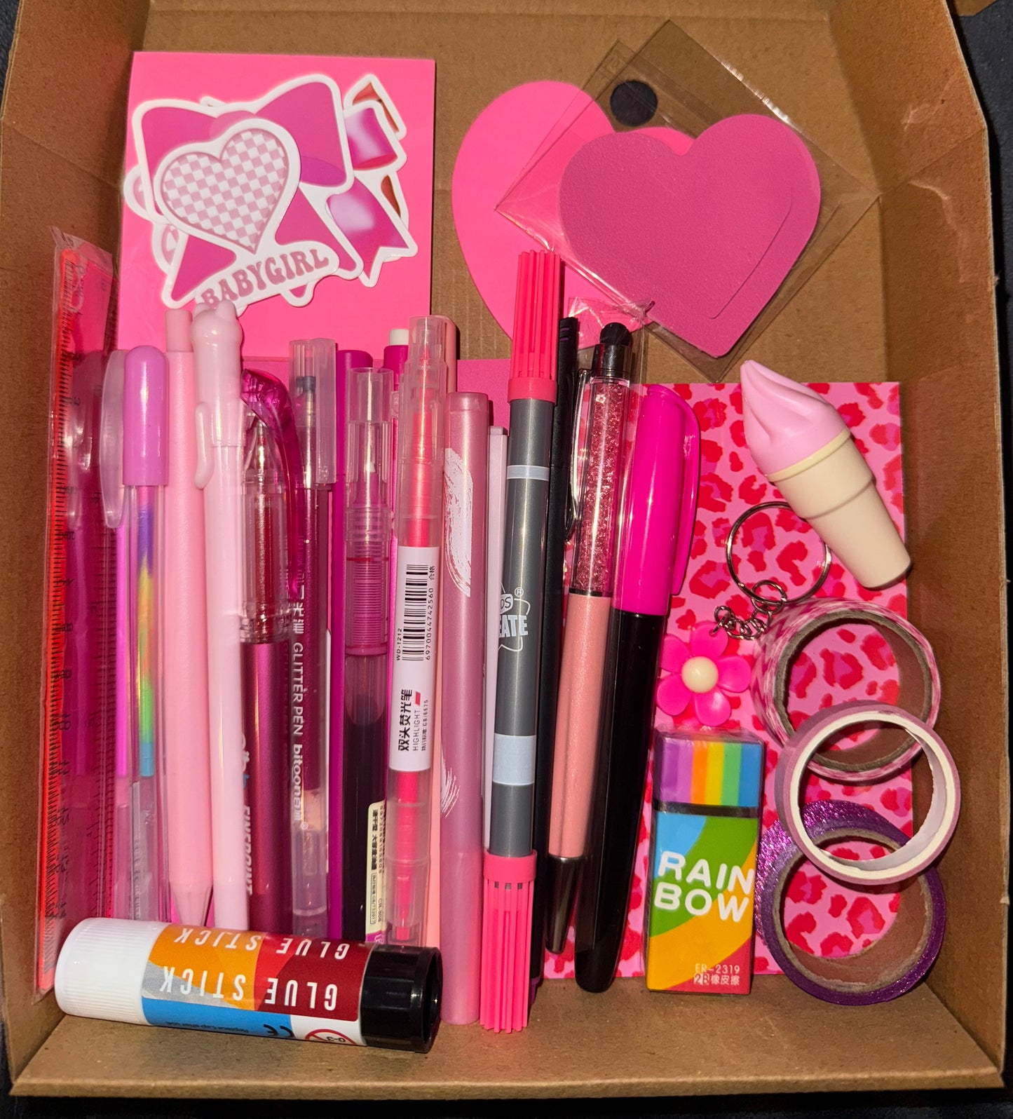 Selection of Stationery Box- A perfect gift idea, this vibrant kit includes a variety of essentials such as Washi Tape, Gel Pens, Notebooks, Sticky Notes, and more. Available in a range of colors to suit every style and creative need.