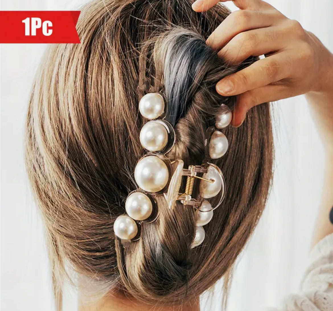 Rejuvenating Sisters Large Pearl Hair clip claw clamp