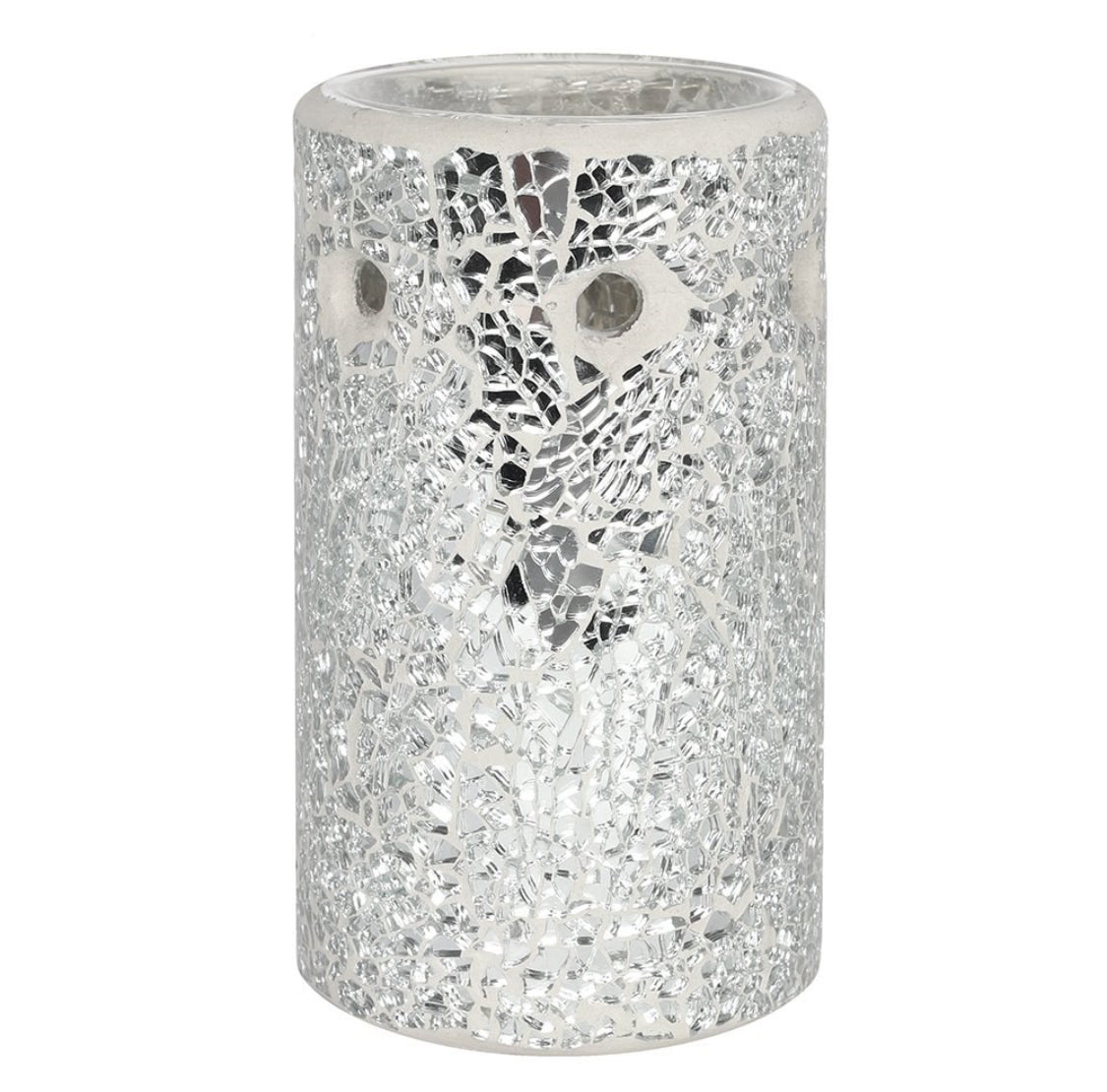 Silver Crackle Pillar Oil & Wax Melt Burner