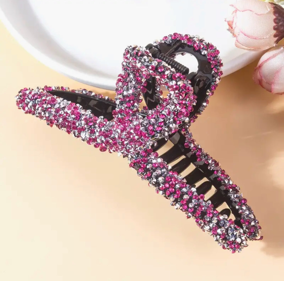 HAIR CLAW CLIP CLAMP- rhinestone decor