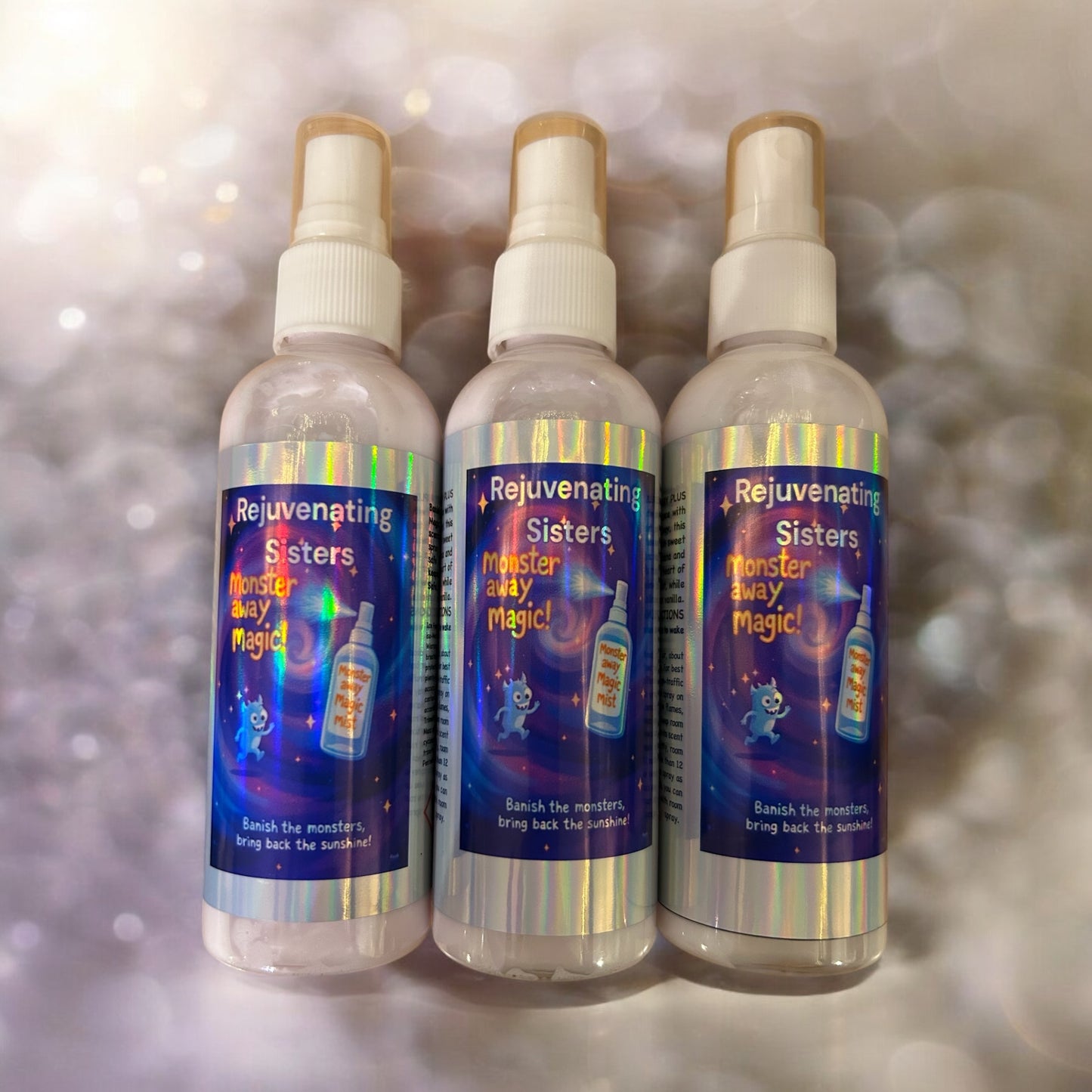 MONSTER AWAY MAGIC ROOM & LINEN MIST – 100ml A calming mist designed to help create a peaceful atmosphere, potentially promoting better sleep for children with anxiety. Perfect for use on bedding and in the bedroom room.