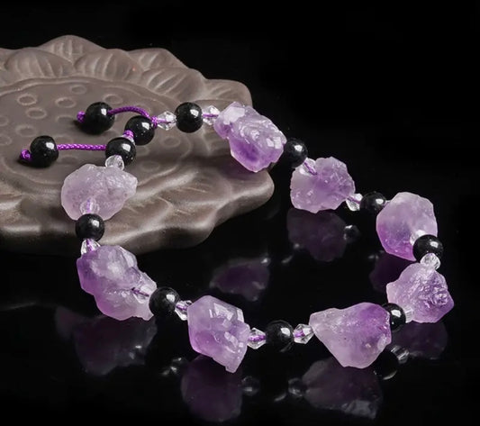 NATURAL STONE AMETHYSTS BRACELET