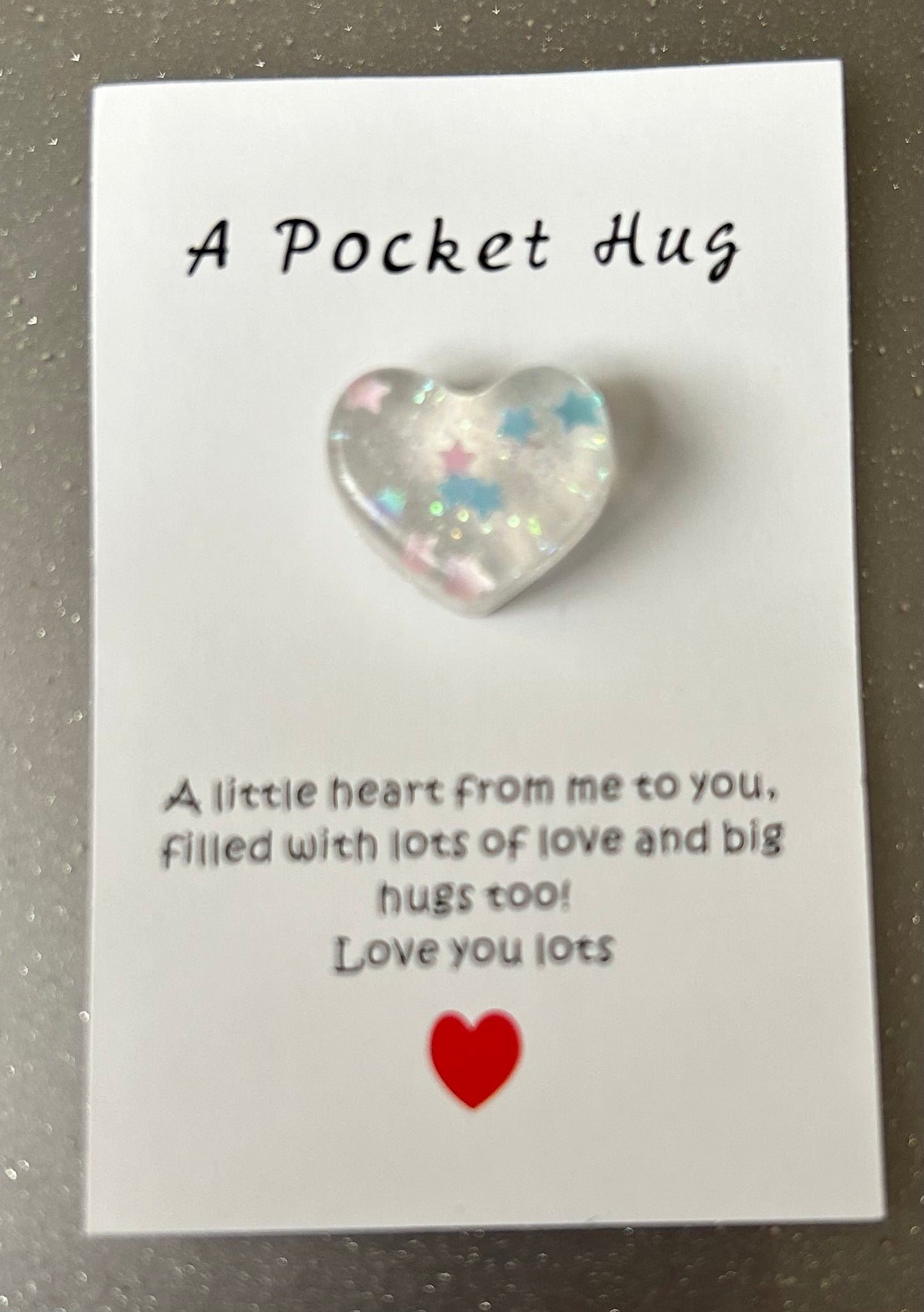 POCKET HUGS- A cute little token with a card in a box