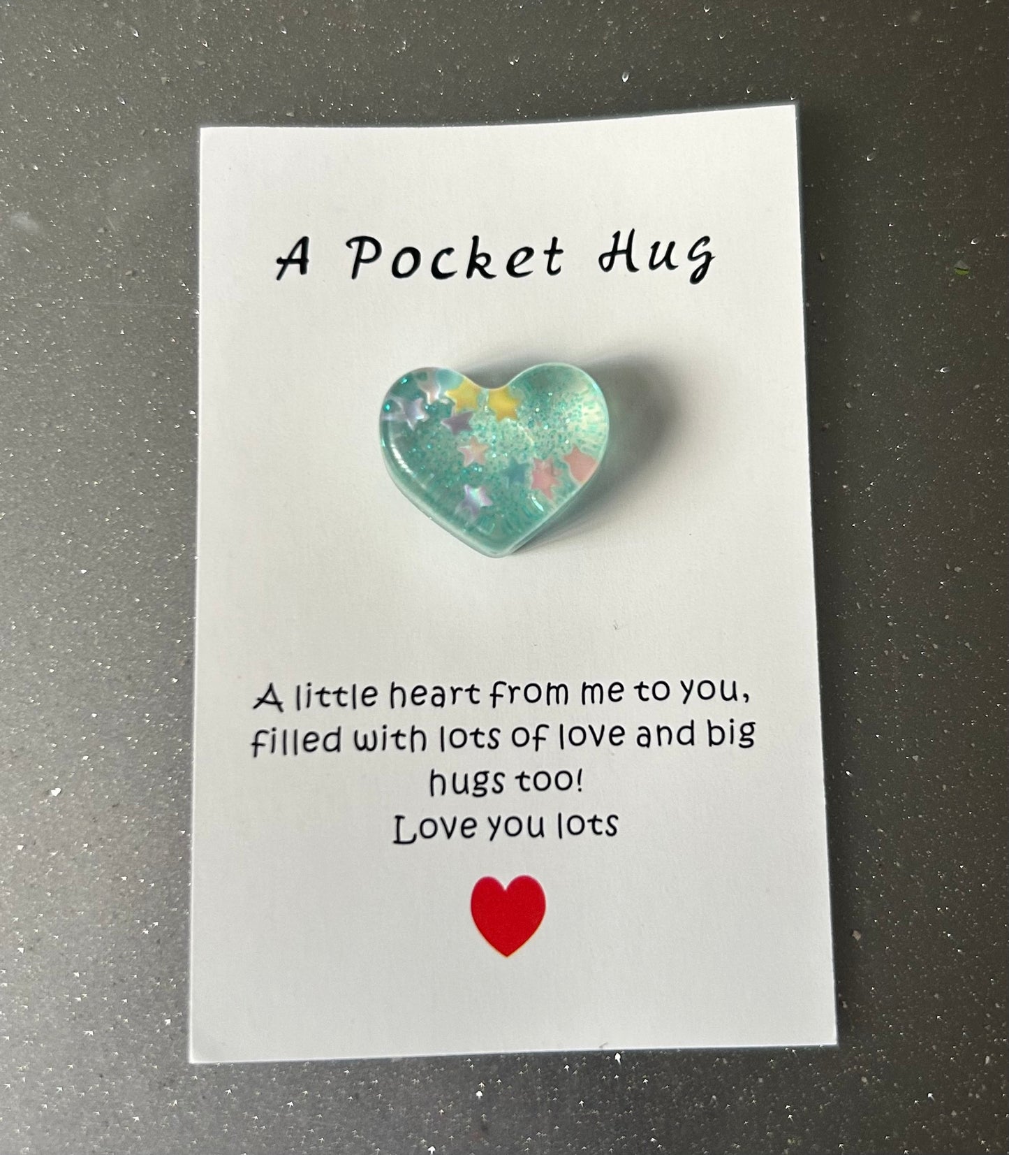 POCKET HUGS- A cute little token with a card in a box